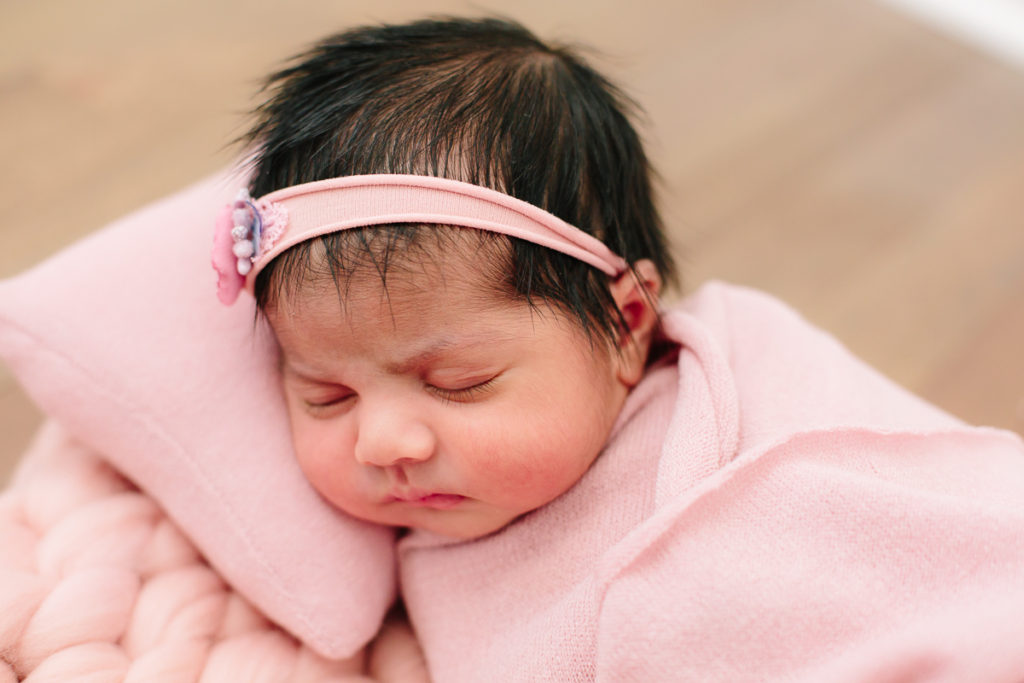 baby in pink newborn baby girl