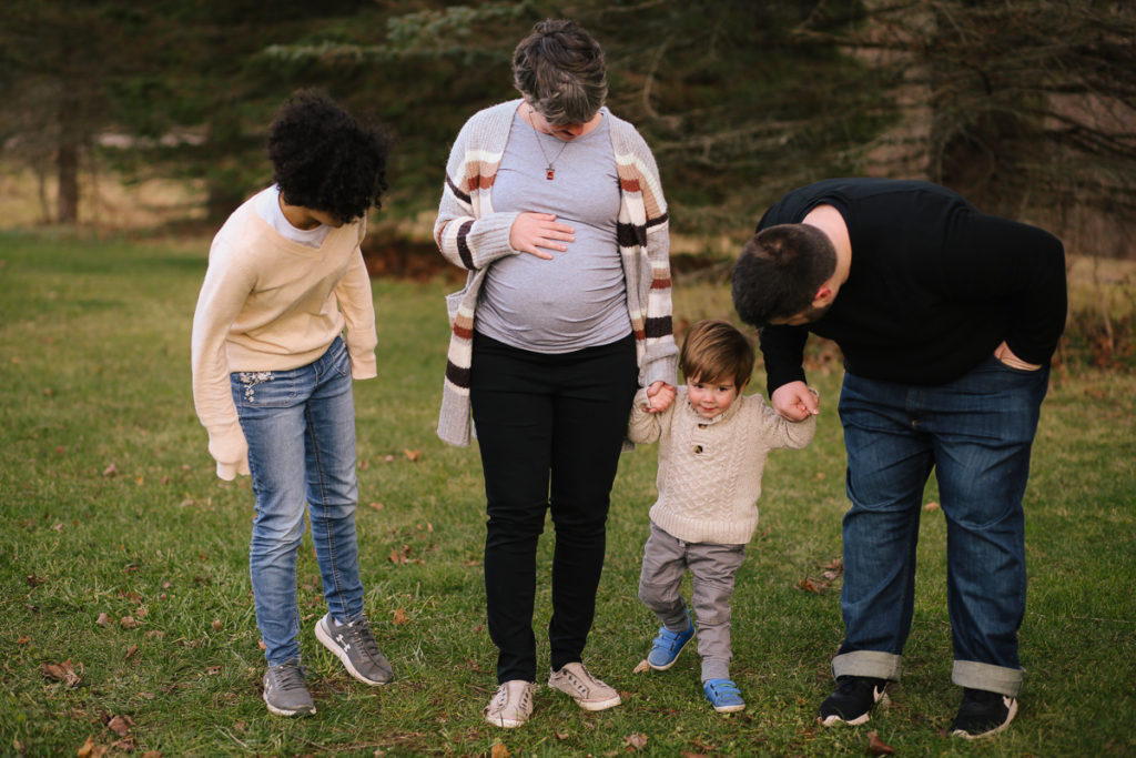 Family waiting for new baby Halfmoon NY Maternity Photographer