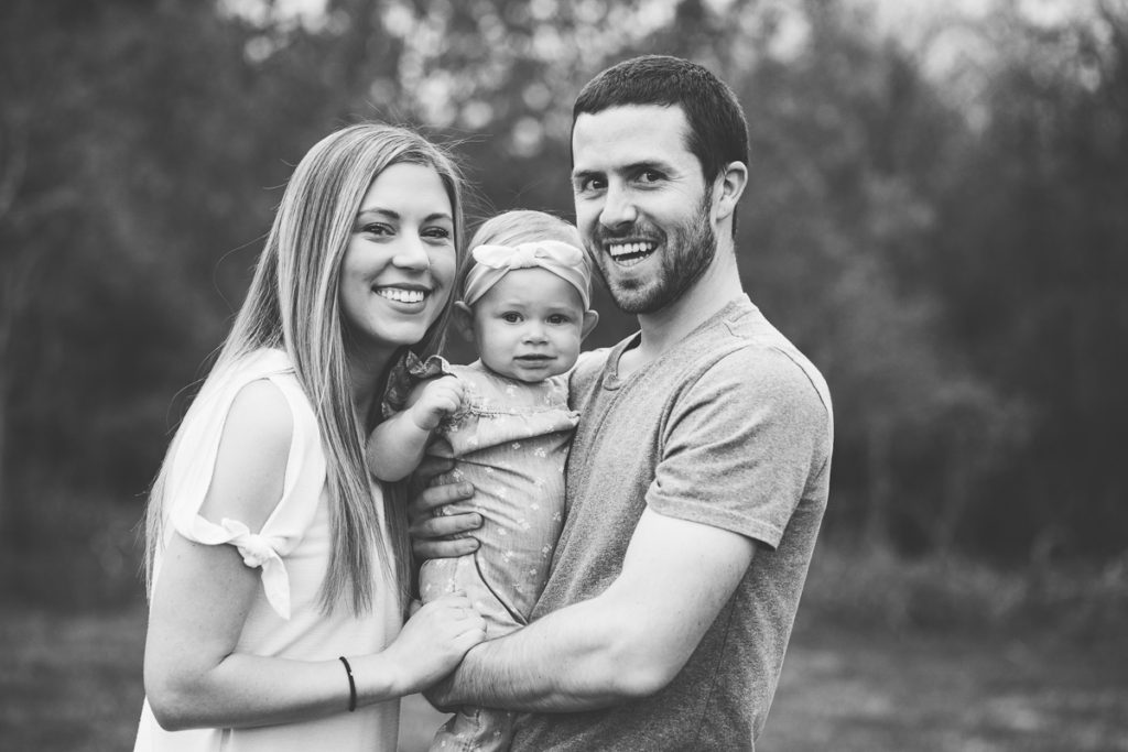 family of three at garnsey park in clifton park NY