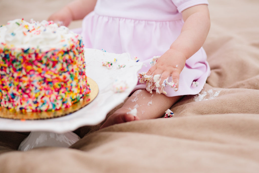 messy after cake smash at Garnsey Park Clifton Park NY