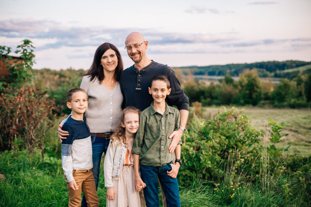 family of 5 overlooking mowhawk river Rexford NY