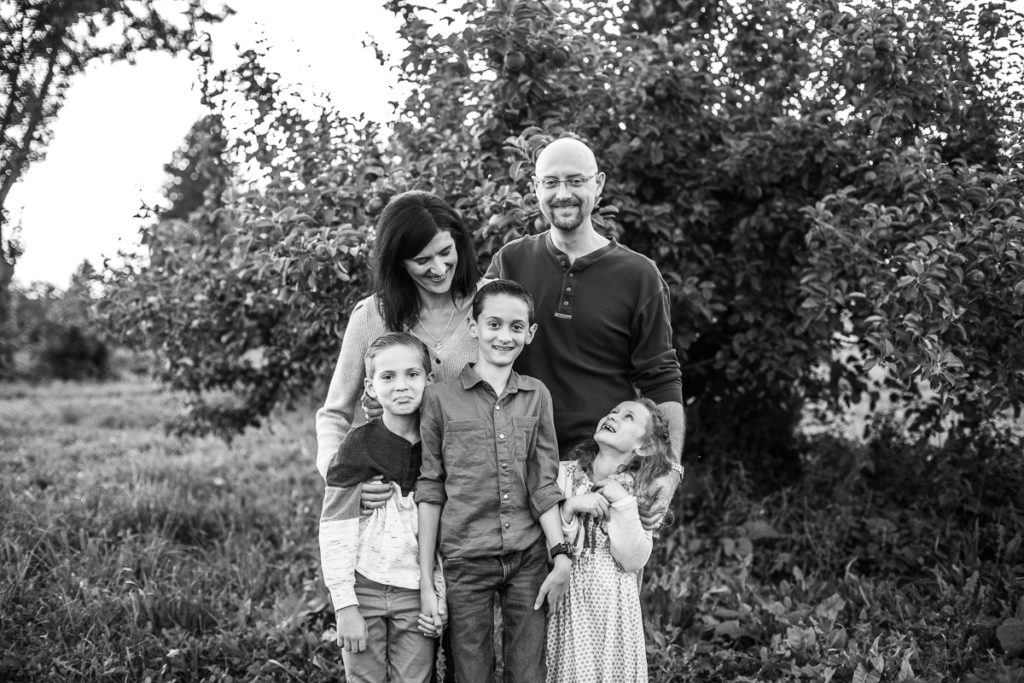black and white picture of a family in Clifton Park