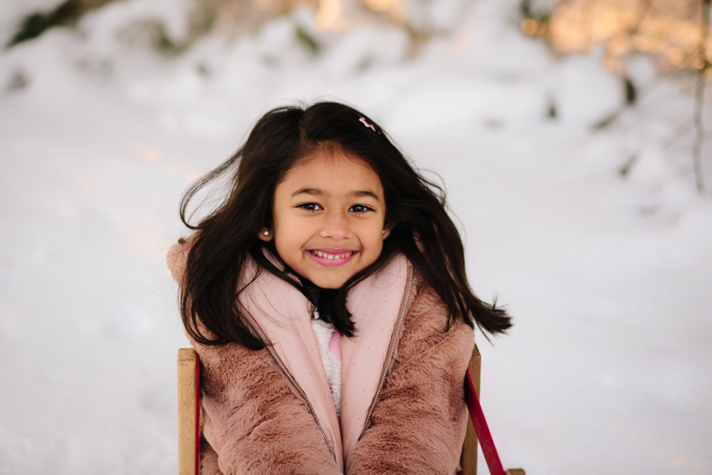Saratoga NY family photographer little girl in snow