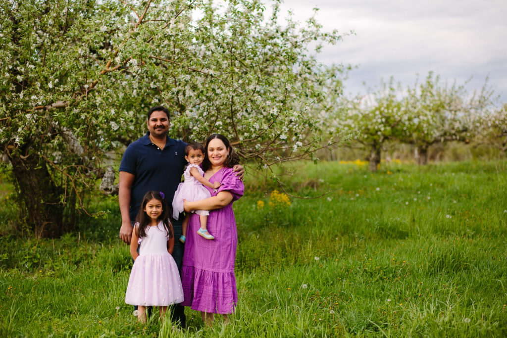 Saratoga NY Family photographer apple blossoms